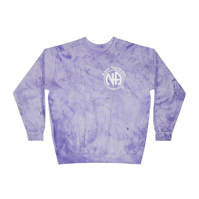 Load image into Gallery viewer, Living My Best Life the NA Way Narcotics Anonymous Unisex Women's Comfort Colors Color Blast Crewneck Sweatshirt