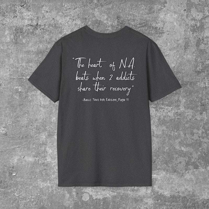 Load image into Gallery viewer, Narcotics Anonymous Heart Beat Women's Unisex Softstyle T-Shirt