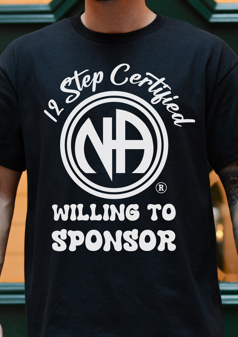 Load image into Gallery viewer, 12 Step Certified ~ Willing to Sponsor Narcotics Anonymous Unisex T-shirt