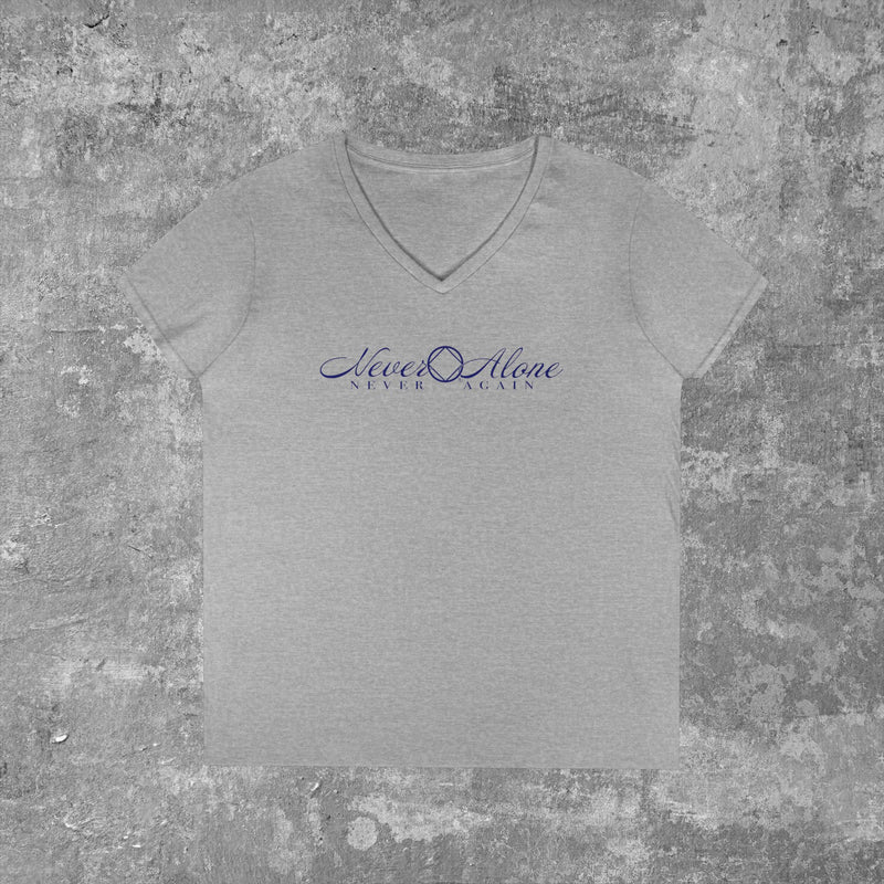 Load image into Gallery viewer, Never Alone 🔷 Never Again Women's V-Neck T-Shirt