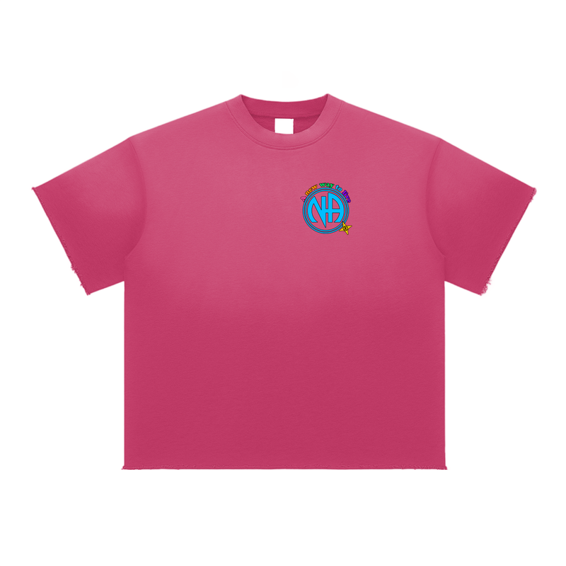 Load image into Gallery viewer, Living My Best Life the N.A. Way Sun Faded Raw Edge T-Shirt