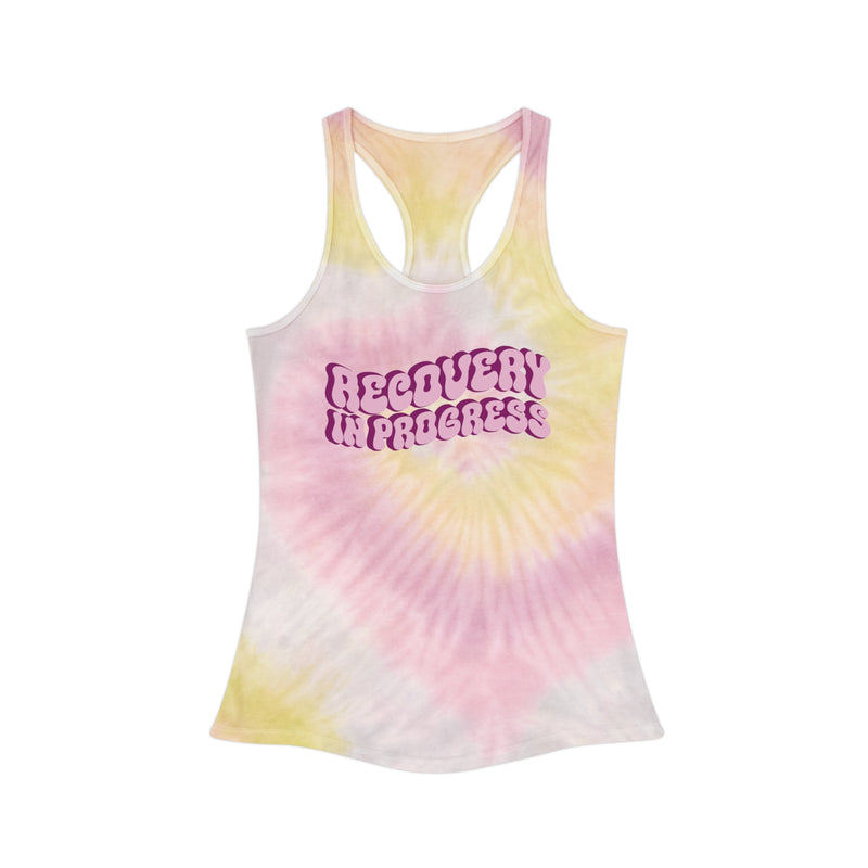 Load image into Gallery viewer, Recovery In Progress Women's Tie Dye Racerback Tank Top