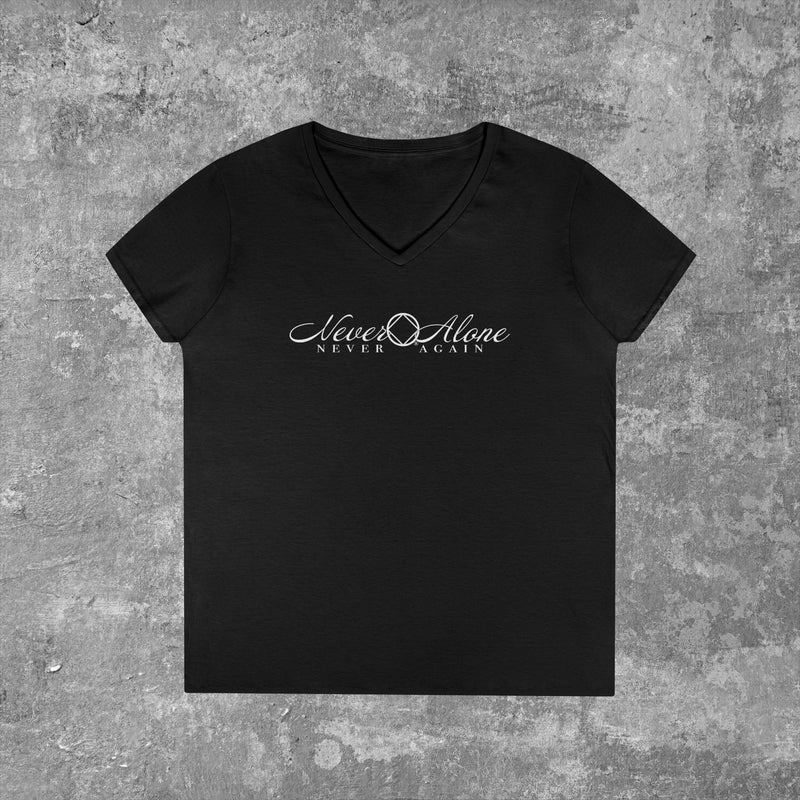 Load image into Gallery viewer, Never Alone 🔷 Never Again Women's V-Neck T-Shirt