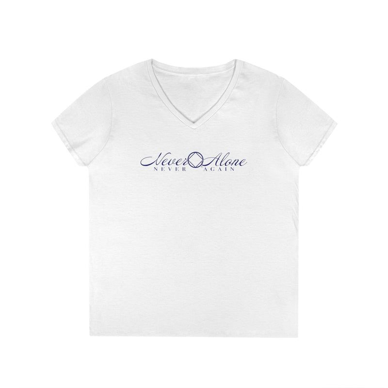 Load image into Gallery viewer, Never Alone 🔷 Never Again Women's V-Neck T-Shirt