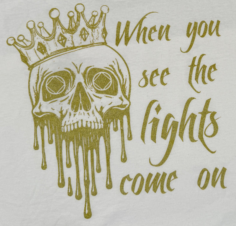 Load image into Gallery viewer, See the Lights Come On White and Gold Metallic Hoodie ~ Gold Metallic