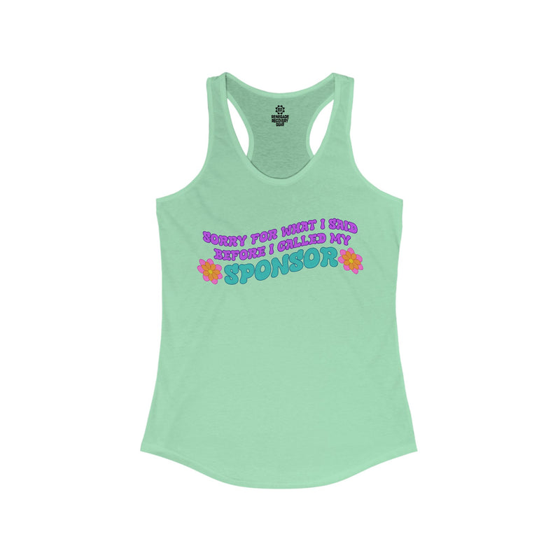 Load image into Gallery viewer, Light green tank top with colorful text on a white background