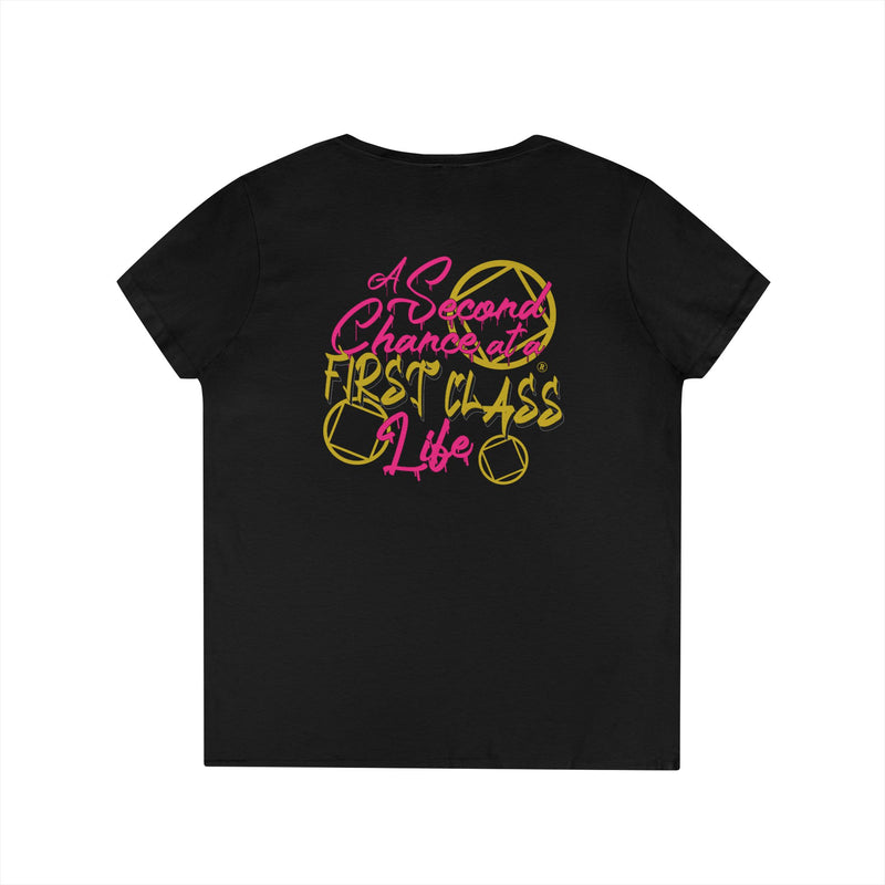 Load image into Gallery viewer, Black t-shirt with colorful text design