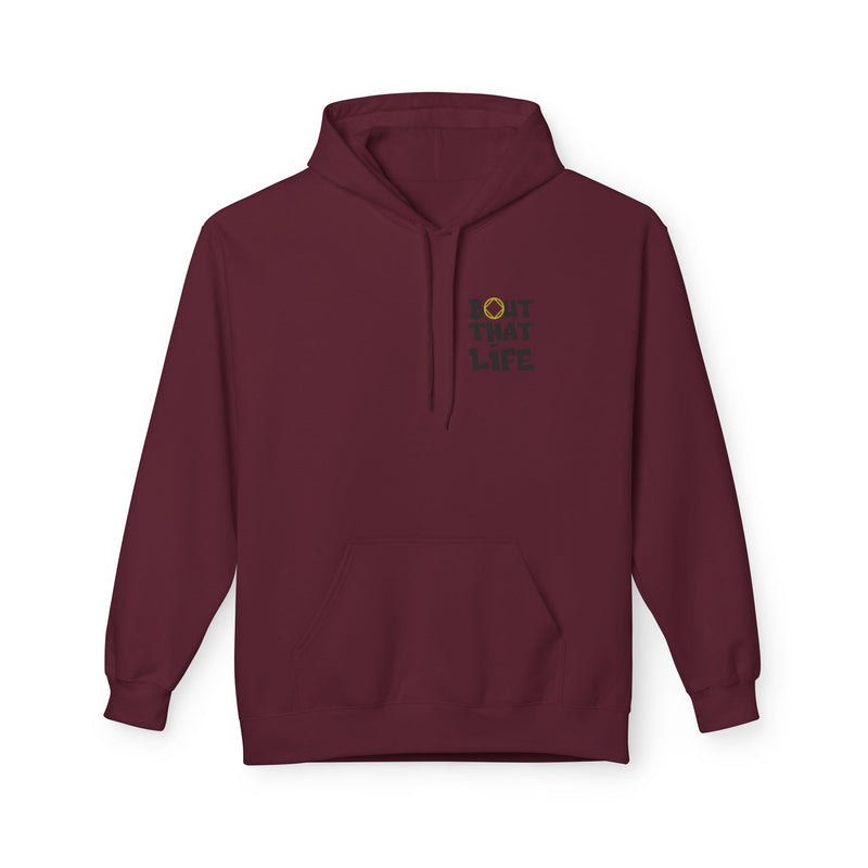 Load image into Gallery viewer, Maroon hoodie with text on the chest