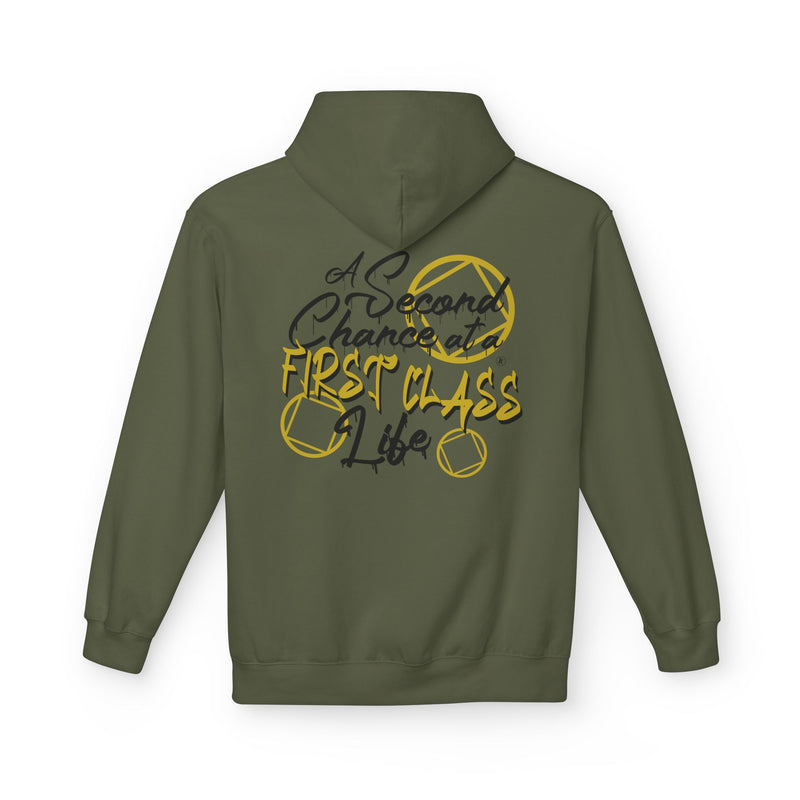 Load image into Gallery viewer, Green hoodie with text and basketball graphic on the back
