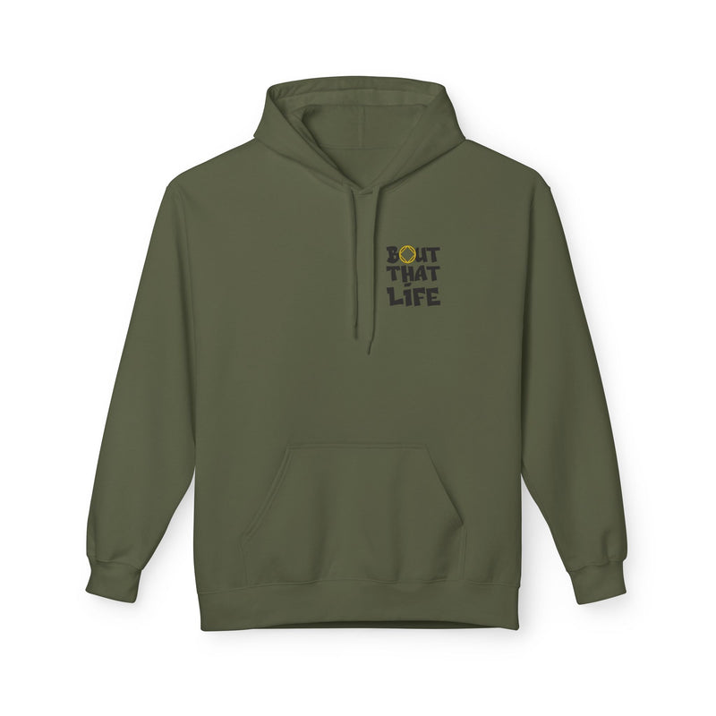 Load image into Gallery viewer, Green hoodie with text on the chest