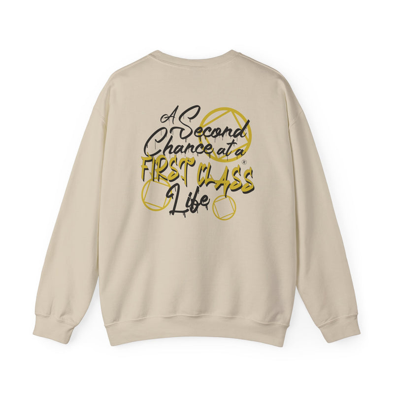 Load image into Gallery viewer, Beige sweatshirt with motivational quote on the back
