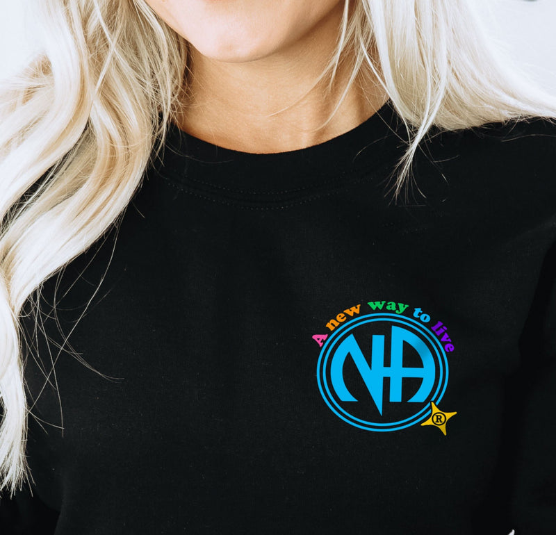Load image into Gallery viewer, Living My Best Life the NA Way Narcotics Anonymous Unisex Comfort Colors Lightweight Crewneck Sweatshirt
