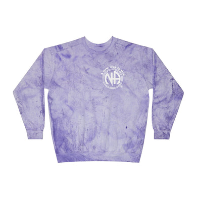 Living My Best Life the NA Way Narcotics Anonymous Unisex Women's Comfort Colors Color Blast Crewneck Sweatshirt