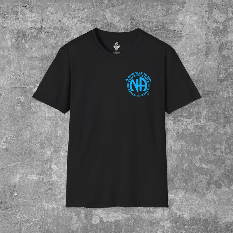 Load image into Gallery viewer, Living My Best Life the NA Way Narcotics Anonymous Unisex Softstyle T-Shirt
