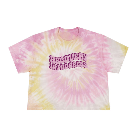Recovery In Progress Women's Tie-Dye Crop Tee- Full Color