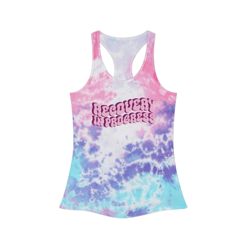 Load image into Gallery viewer, Recovery In Progress Women&#39;s Tie Dye Racerback Tank Top
