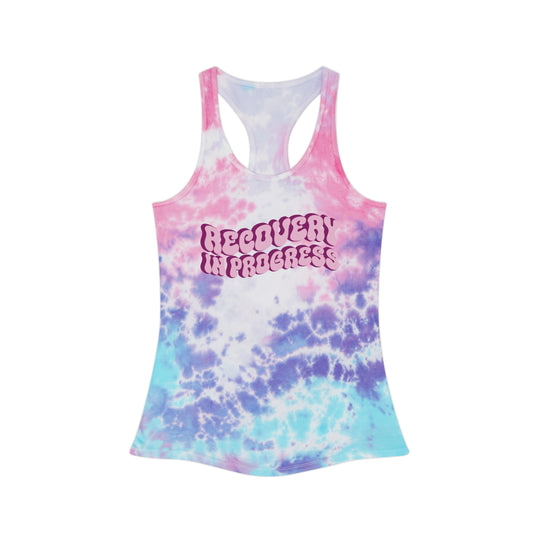 Recovery In Progress Women's Tie Dye Racerback Tank Top