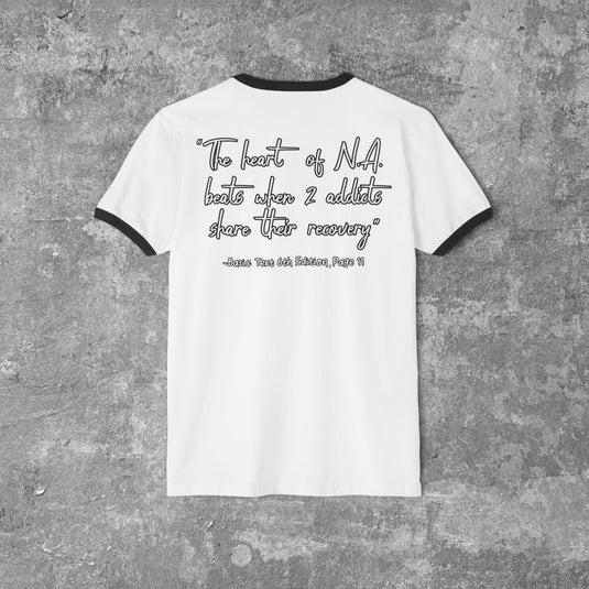 The Heart Beat of Narcotics Anonymous Unisex Cotton Ringer T-Shirt