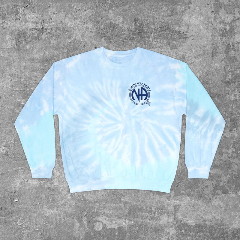 Load image into Gallery viewer, Living My Best Life the NA Way Narcotics Anonymous Unisex Tie-Dye Sweatshirt
