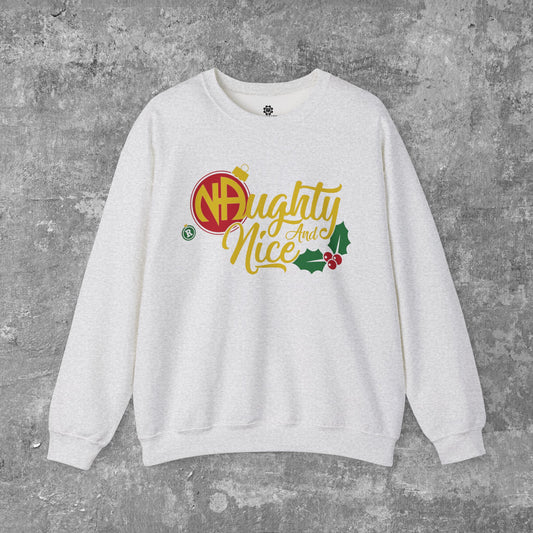 NAughty AND Nice  Narcotics Anonymous Unisex Women's Holiday Crewneck Sweater