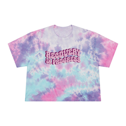 Recovery In Progress Women's Tie-Dye Crop Tee- Full Color