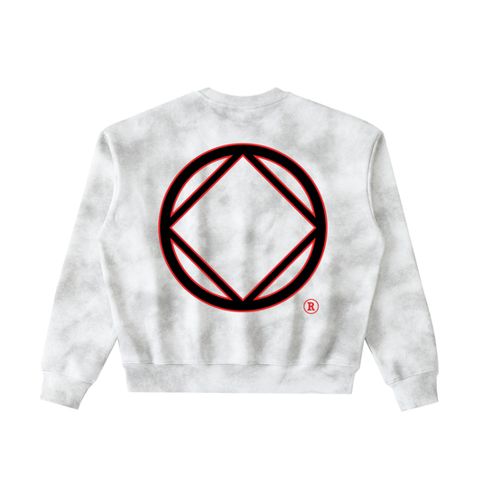 SAVED Narcotics Anonymous Crystal Tie Dye Boxy Fleeced Sweatshirt