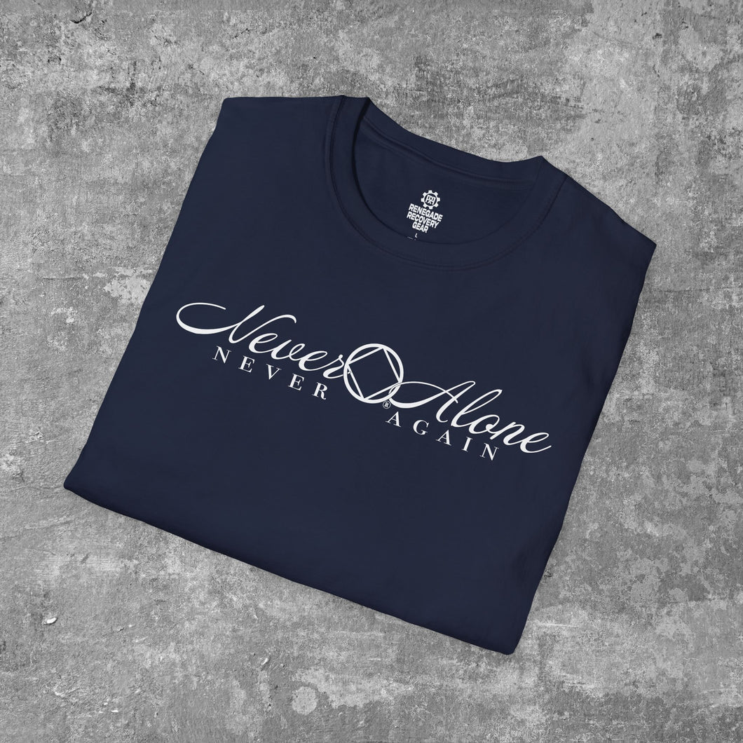 Never Alone 🔷 Never Agian Men's Unisex Softstyle T-Shirt