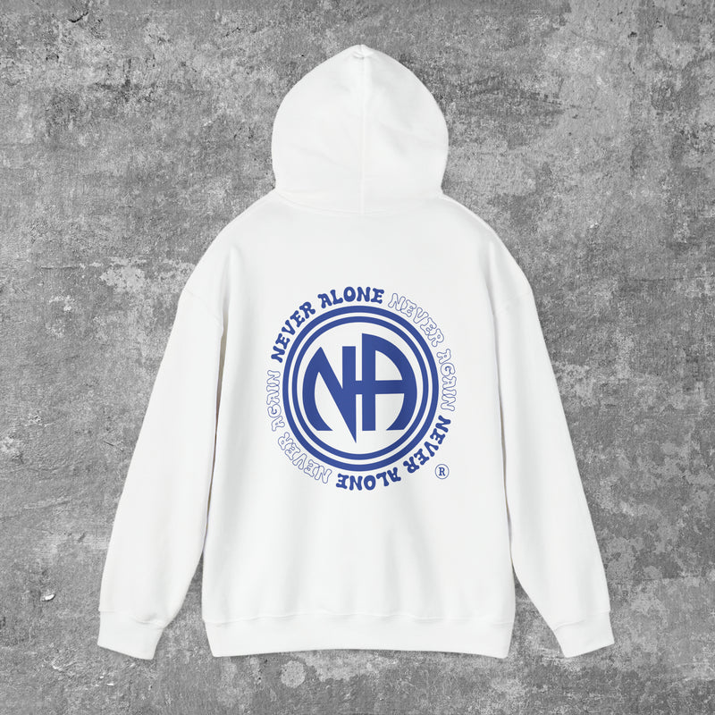 Load image into Gallery viewer, Never Alone Never Again Narcotics Anonymous Logo Unisex Cotton Pull-Over Hoodie
