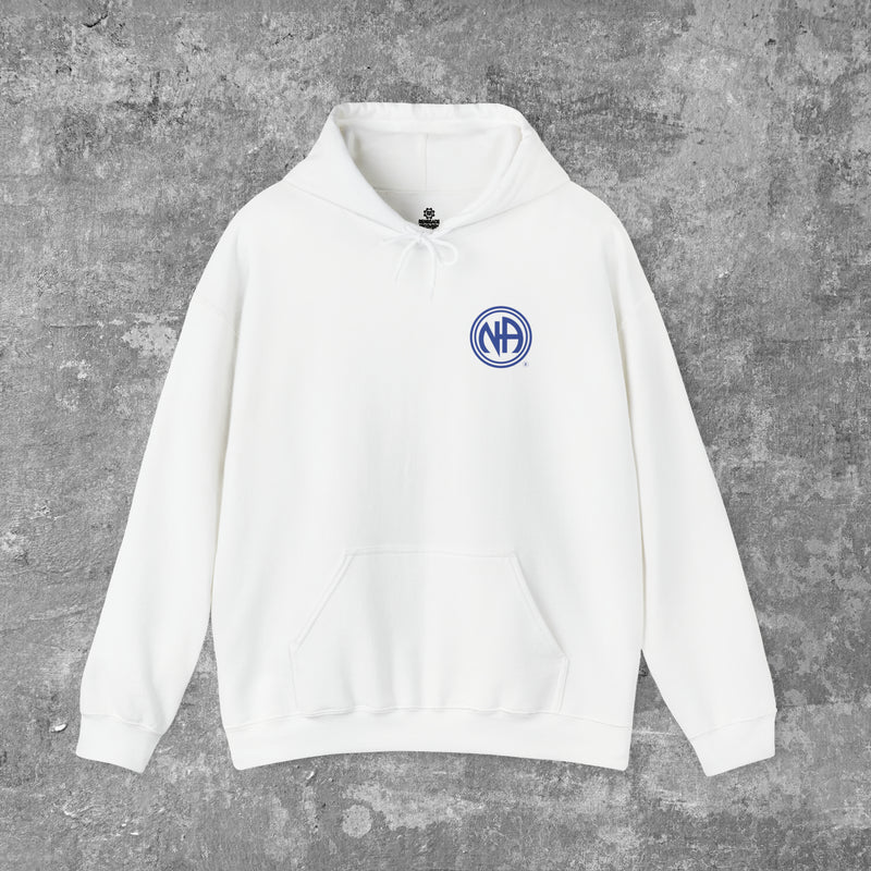 Load image into Gallery viewer, Never Alone Never Again Narcotics Anonymous Logo Unisex Cotton Pull-Over Hoodie
