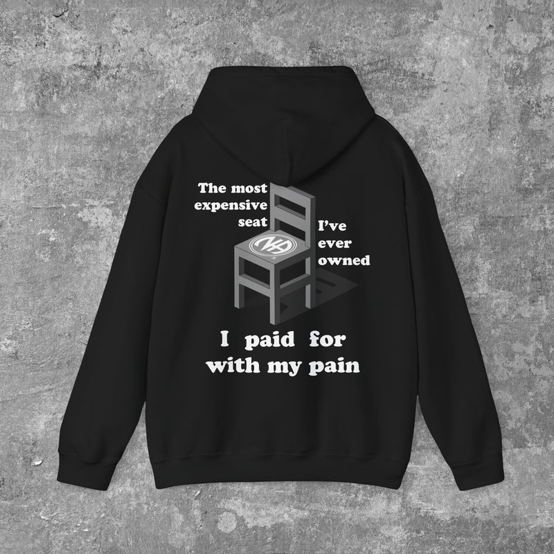 Load image into Gallery viewer, The Most Expensive Seat I&#39;ve Ever Owned I Paid For With My Pain Unisex Men&#39;s Heavy Blend Hooded Pull-Over Sweatshirt
