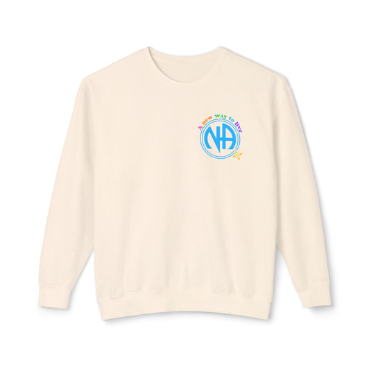 Living My Best Life the NA Way Narcotics Anonymous Unisex Comfort Colors Lightweight Crewneck Sweatshirt