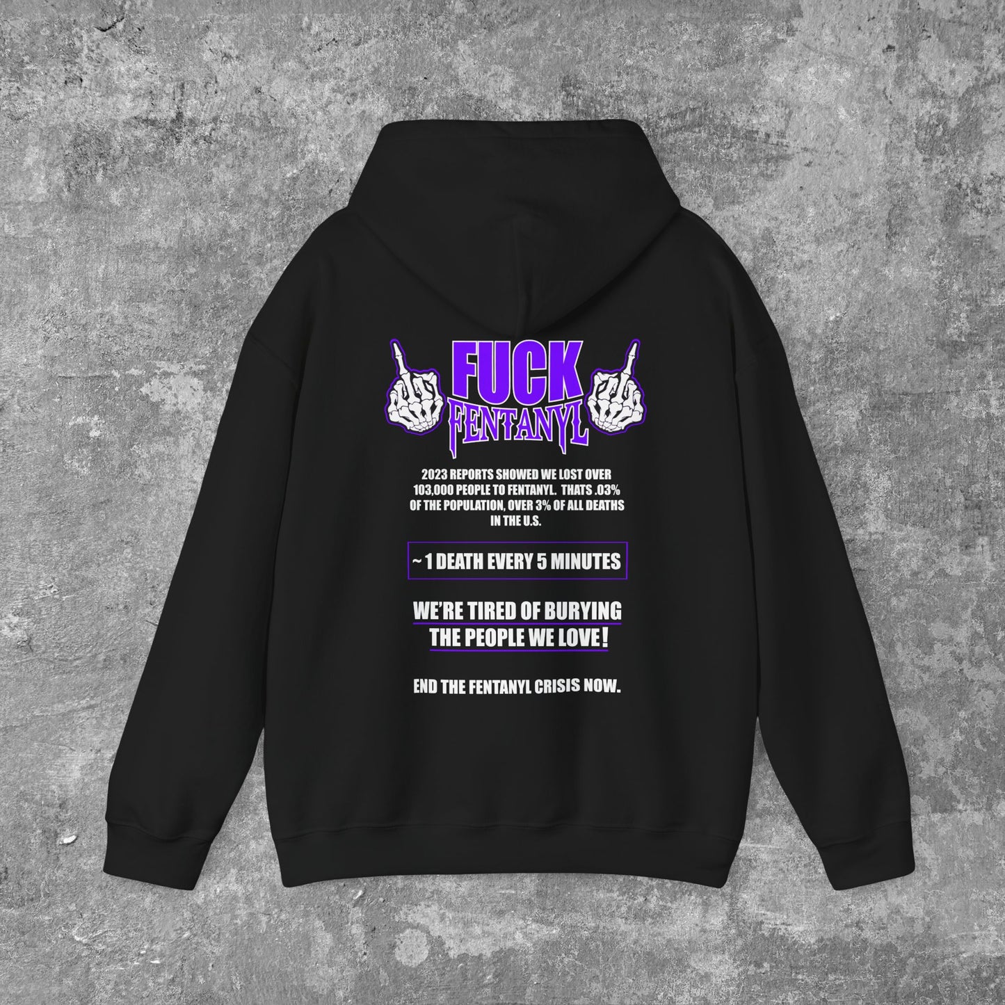 FUCK FENTANYL Unisex Heavy Blend Hooded Pull-Over Sweatshirt