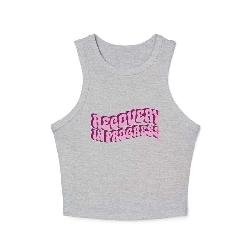 Load image into Gallery viewer, Recovery In Progress Women&#39;s Micro Rib Racer Tank Top
