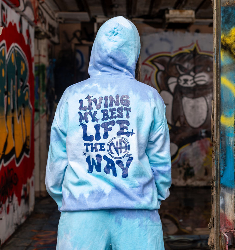 Load image into Gallery viewer, tie-dye hoodie with text

