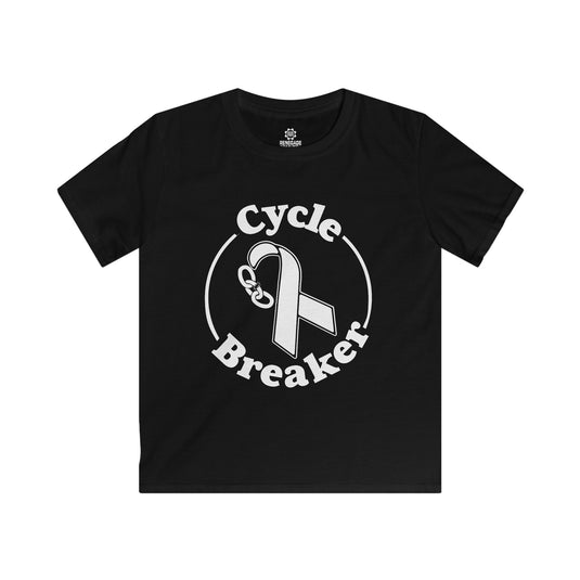 Black t-shirt with 'Cycle Breaker' design on a white background