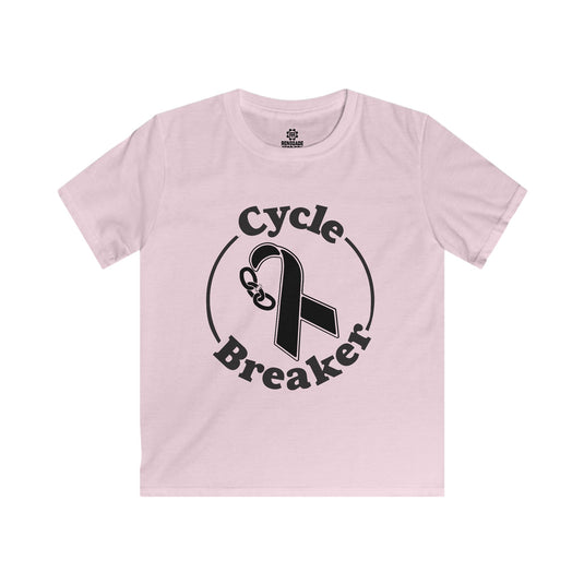 Pink t-shirt with 'Cycle Breaker' graphic on a white background