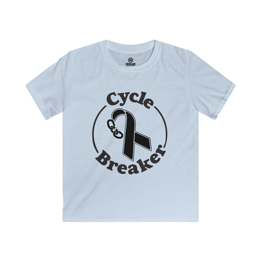 Light blue t-shirt with 'Cycle Breaker' graphic design on a white background