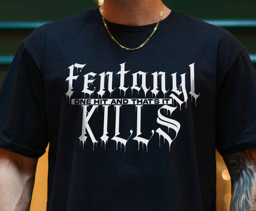 Fentanyl Kills- One Hit and That's It Fentanyl Awarness Unisex Men's Heavy Cotton T-shirt