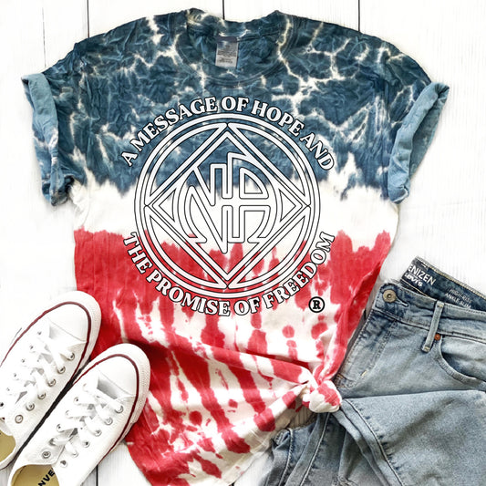 A Message of Hope and the Promise of Freedom Unisex Tie-Dye tee in 'Flag'