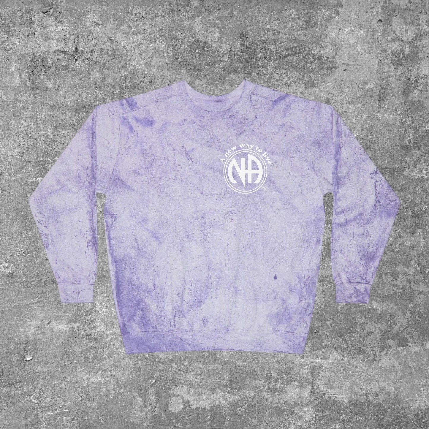 Living My Best Life the NA Way Narcotics Anonymous Unisex Women's Comfort Colors Color Blast Crewneck Sweatshirt