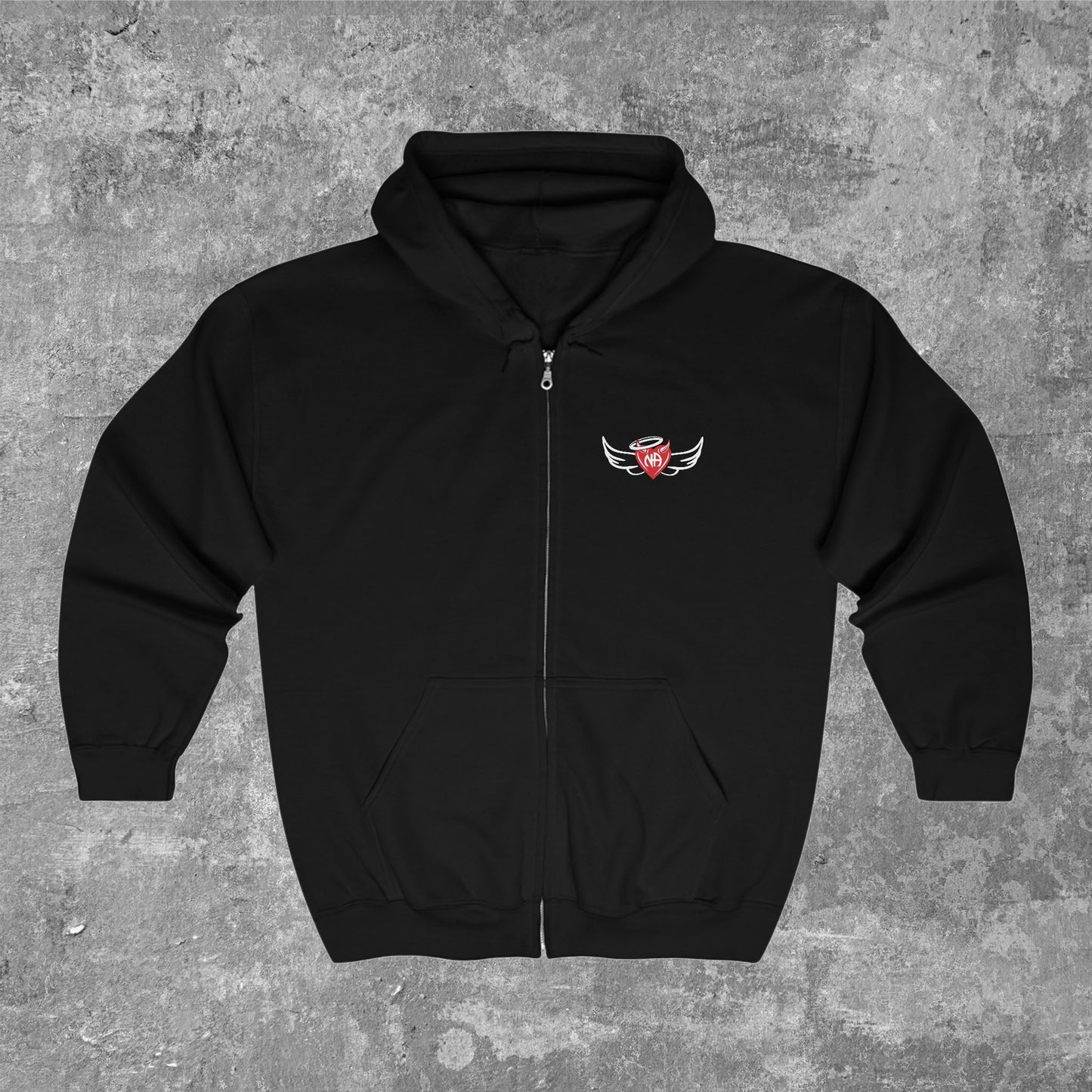 Narcotics Anonymous Devil Wings Unisex Women's Black Cotton Full Zip Hoodie