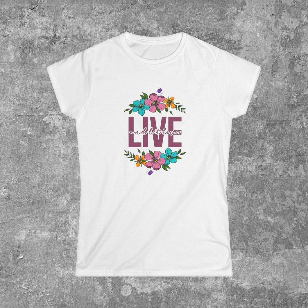 Live and Let Live Women's White Cotton T-shirt