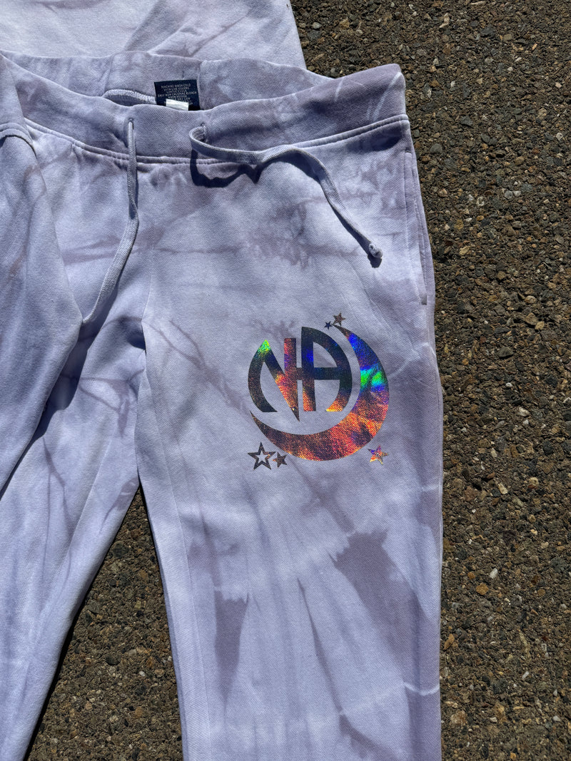 Load image into Gallery viewer, Serenity ~ Courage ~ Wisdom Holographic 'Lillac' Sweatpants
