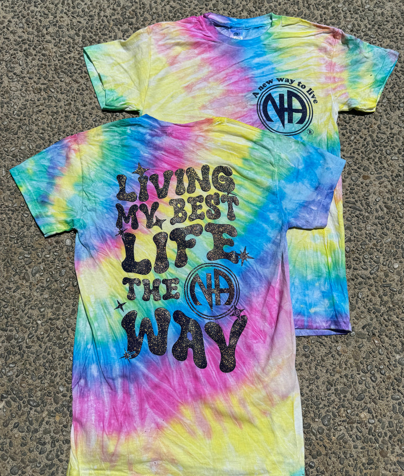 Load image into Gallery viewer, Best Life Tie Dye 'Meadow' Tees ~ with Crystalline
