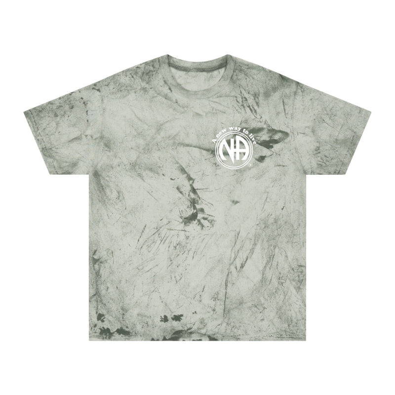 Load image into Gallery viewer, Tie-dye t-shirt with a logo on a white background
