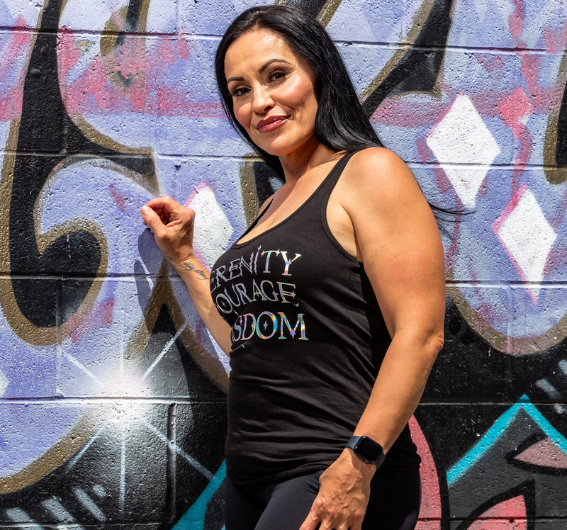 Load image into Gallery viewer, Serenity ~ Courage ~ Wisdom Hoographic Women's Racerback Tanktop
