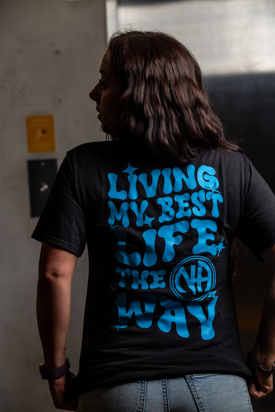 Living My Best Life the NA Way Narcotics Anonymous Unisex Softstyle T-Shirt
