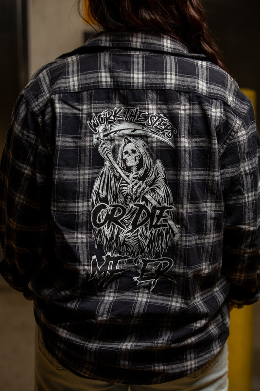 Work the Steps or DIE MF'ER Women's Flannels
