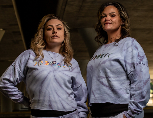 Serenity ~ Courage ~ Wisdom Holographic 'Lillac' Cropped Fleece Sweater