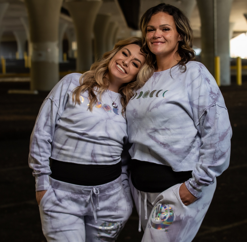 Load image into Gallery viewer, Serenity ~ Courage ~ Wisdom Holographic 'Lillac' Cropped Fleece Sweater
